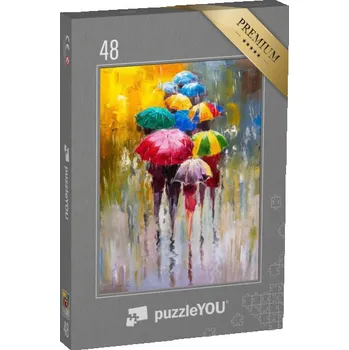 Puzzle puzzle 48 dílků „Deštivý den, olejomalba“