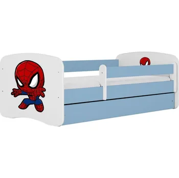 Dětská postel Dětská postel Babydreams Spiderman modrá, varianta 70x140, se šuplíky, bez matrace