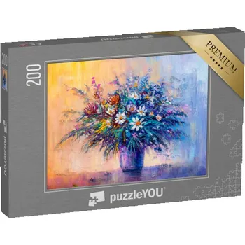 Puzzle puzzle 200 dílků „Kytice divokých květin, impresionistický styl“