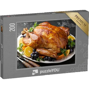 Puzzle puzzle 200 dílků „Pečená krůta na Den díkůvzdání“