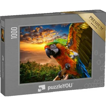 Puzzle puzzle „Nádherné barvy přírody, makak při západu slunce“