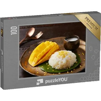 Puzzle puzzle 100 dílků „Mango s lepkavou rýží, thajský dezert“