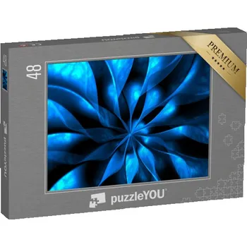 Puzzle puzzle 48 dílků „Modrá květina, abstraktní fantazie“