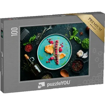 Puzzle puzzle 100 dílků „Slaný filet ze sledě s omáčkou“