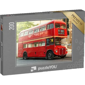 Puzzle puzzle 200 dílků „Červený patrový autobus, Londýn, Velká Británie“