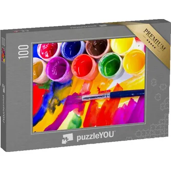 Puzzle puzzle 100 dílků „Barvy pro výtvarné studio, paleta“