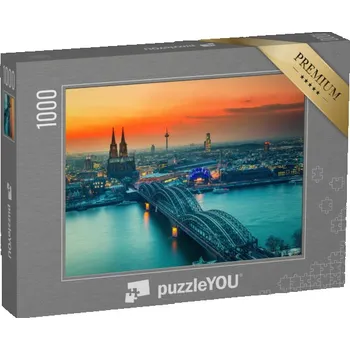 Puzzle puzzle „Západ slunce nad Kolínem nad Rýnem, Německo“