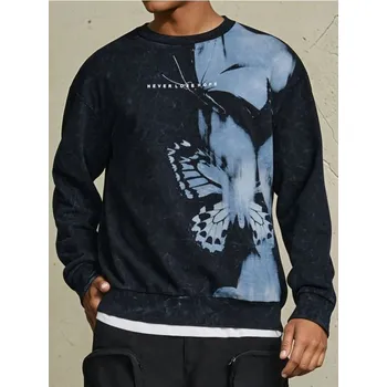 Pánská mikina Sinsay - Mikina s opraným efektem - černá - 5044O-99X - 5044O-99X-L