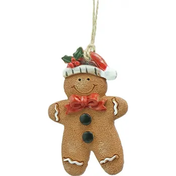Vánoční ozdoba Hnědá vánoční ozdoba Perníček Gingerbread - 6*1*8 cm
