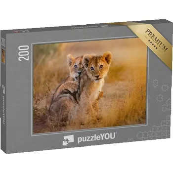 Puzzle puzzle 200 dílků „Hra na lvíčata, Afrika“