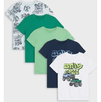 Chlapecké oblečení Sinsay - Sada 5&nbsp;triček - bílá - 832EY-00X - 832EY-00X-134