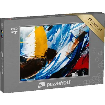 Puzzle puzzle 48 dílků „Abstraktní textura malovaná olejem“