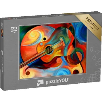 Puzzle puzzle 48 dílků „Hudba a rytmus, abstraktní malba“