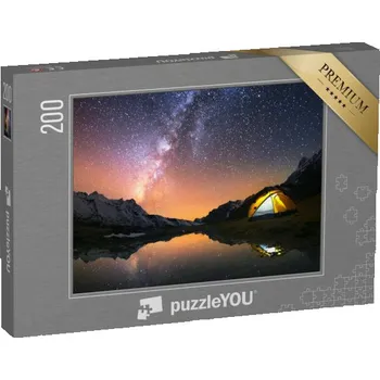 Puzzle puzzle 200 dílků „Táboření pod hvězdnou oblohou Nepálu“