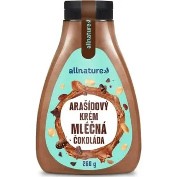 Cukrovinka Allnature Arašídový krém s mléčnou čokoládou 260 g