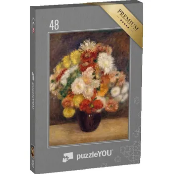 Puzzle puzzle 48 dílků „Kytice květin s chryzantémami, Auguste Renoir, 1881“