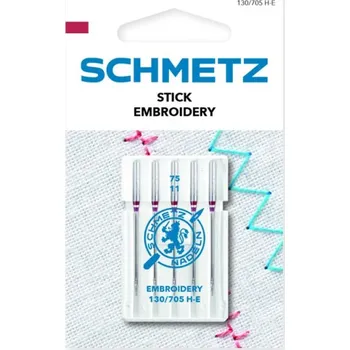 Příslušenství k šicímu stroji Jehly vyšívací 130/705 H-E VMS 75 EMBROIDERY