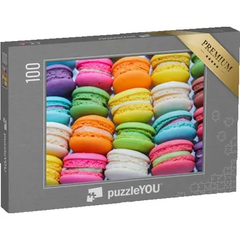 Puzzle puzzle 100 dílků „Svádění v pastelových barvách, francouzské makronky“