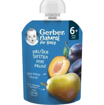 GERBER Natural kapsička hruška a švestka 90g