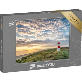 Puzzle puzzle 48 dílků „Červený maják na ostrově Sylt, Severní Frísko, Šlesvicko-Holštýnsko, Německo“