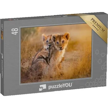 Puzzle puzzle 48 dílků „Hra na lvíčata, Afrika“