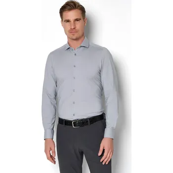 Pánská košile Funkční košile Pure Slim Fit "Functional" šedá velikost: 38, délka rukávu: dlouhý rukáv