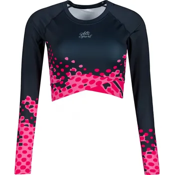 Dámská móda Dámský funkční crop top premium ALTISPORT VOJ/ALW109TR04 RŮŽOVO-ČERNÁ XL