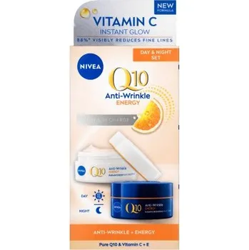 Pleťový krém Nivea Q10 Energy Rozjasňující denní a noční krém proti vráskám 2 x 50ml