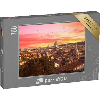 Puzzle puzzle 100 dílků „Řím při západu slunce, Itálie“