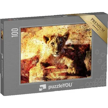 Puzzle puzzle 100 dílků „Lvíče, koláž“