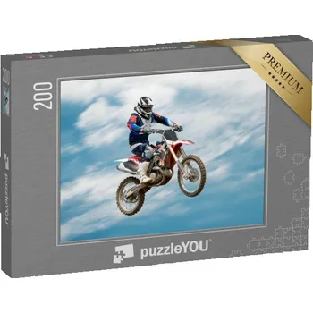 Puzzle puzzle 200 dílků „Motorkáři provádějí kaskadérské kousky ve vzduchu“