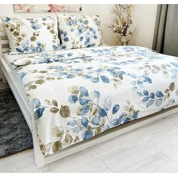 Povlečení Krepové povlečení Modré kouzlo listů rozměr povlečení cm: 140x220, 70x90