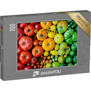 Puzzle puzzle 100 dílků „Čerstvá domácí rajčata v zářivých barvách“