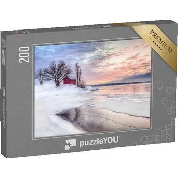 Puzzle puzzle 200 dílků „Chata na zimním souostroví ve Stockholmu, Švédsko“