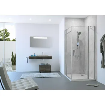 Hüppe Classics 2 křídlové dveře s pevným segmentem - rohový vstup