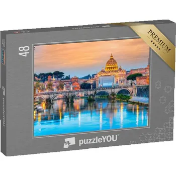 Puzzle puzzle 48 dílků „Pohled na katedrálu svatého Petra, Řím, Itálie“