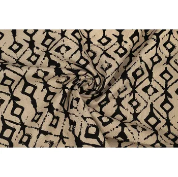 Bavlna režná boho vzor na pískové