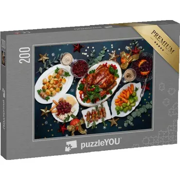 Puzzle puzzle 200 dílků „Pečené kuře se zeleninou“