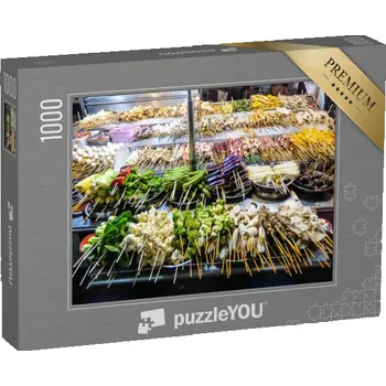 Puzzle puzzle „Grilovaná zelenina a maso na nočním trhu Alor Street Food“