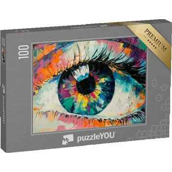Puzzle puzzle 100 dílků „Abstraktní obraz oka, olejomalba“