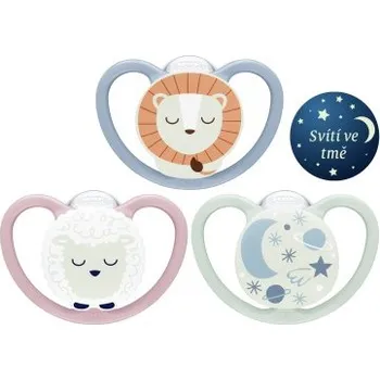 dudlíky NUK Dudlík Space Night 6-18m. 2ks BOX