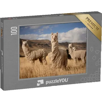 Puzzle puzzle 100 dílků „Alpaky v peruánských Andách“