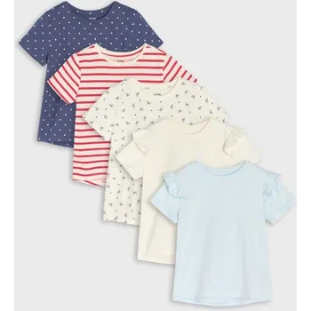 Dívčí oblečení Sinsay - Sada 5&nbsp;triček - vícebarevná - 314DU-MLC - 314DU-MLC-122