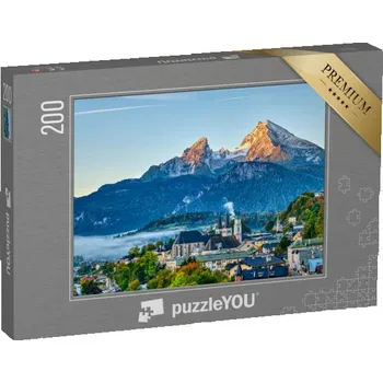 Puzzle puzzle 200 dílků „Watzmann a město Berchtesgaden v Bavorských Alpách, Německo“