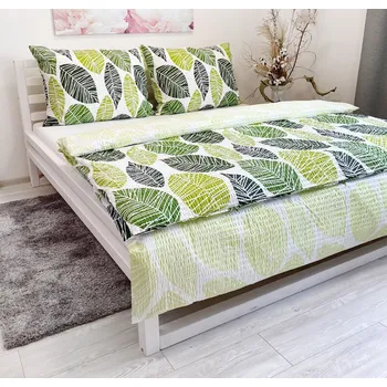 Povlečení Povlečení krepové Zelené listy rozměr povlečení cm: 220x200,2 ks 70x90