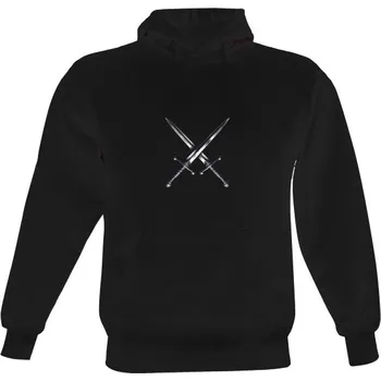 Pánská mikina Pánská mikina s kapucí s potiskem Zkřížené meče pánské