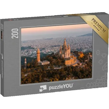 Puzzle puzzle 200 dílků „Panorama Barcelony s chrámem Sagrat Cor, Španělsko“