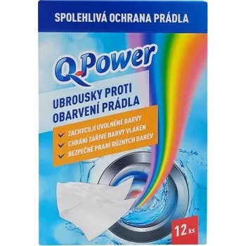 Odstraňovač skvrn Q-Power Ubrousky proti obarvení prádla 12 ks