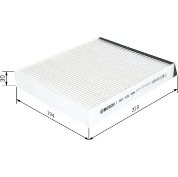 Ventilátor topení a klimatizace Filtr, vzduch v interiéru BOSCH 1 987 432 069
