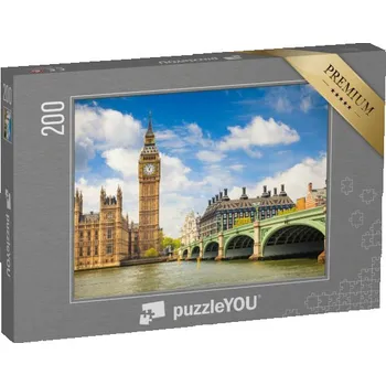 Puzzle puzzle 200 dílků „Big Ben a budovy parlamentu, Londýn, Anglie“